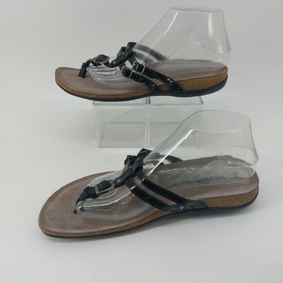 Mephisto Women's Black Patent Leather Thong Sandals 10 EUR 40 - Picture 11 of 11